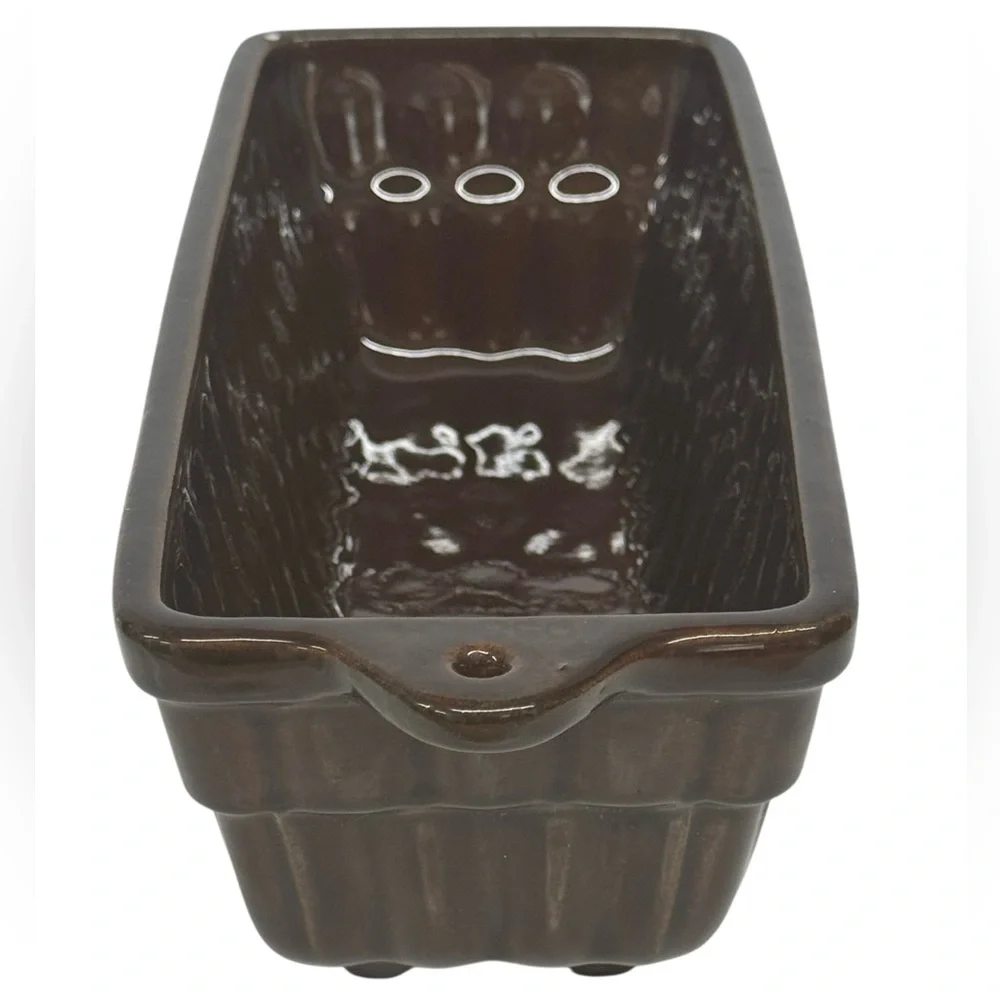 West Germany Brown Glazed Loaf Bread Baking Pan Mold #958-34 New 12.5